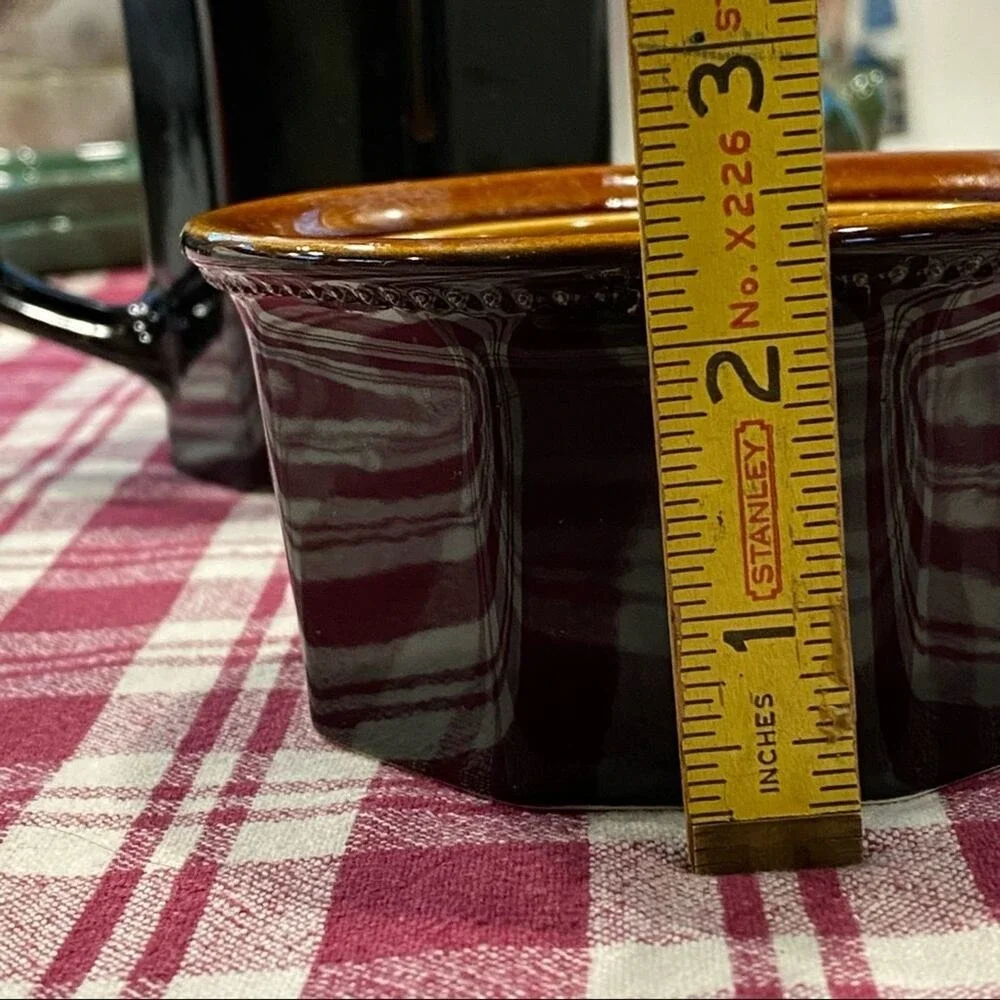 VTG Sears Octagon Amber‎ 3-Piece Set Pitcher, Lidded Sugar Bowl Pattern 4567 USA